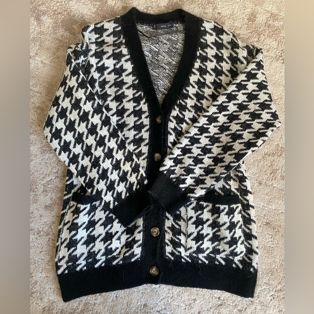 Mango houndstooth cardigan